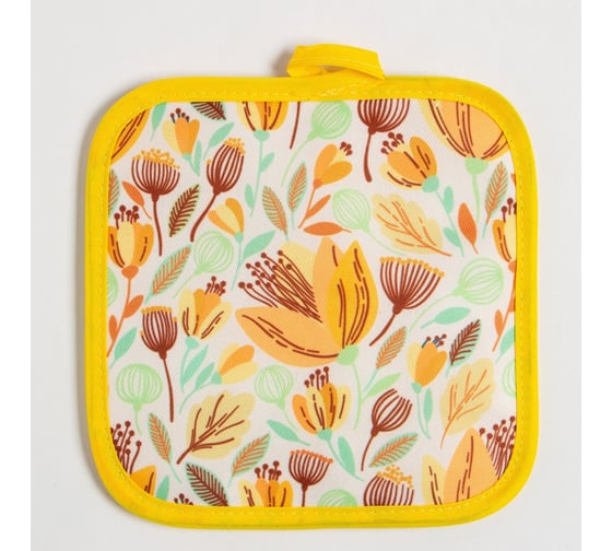 Прихватка Доляна "Тюльпаны", 17х17 см, 100% п/э 9241973 1