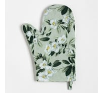Варежка-прихватка Доляна Apple flowers, 20x28 см, 100% хлопок, рогожка 164 г/м2 9322513