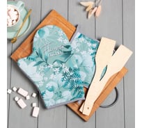 Набор подарочный Доляна Flower kitchen: варежка 20x28 см, прихватка 17x17 см, 2 лопатки 9320300