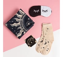 Набор подарочный Этель женский, Sun/Moon, плед, носки, маска 7151263