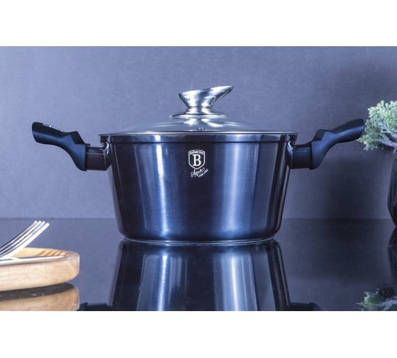 Кастрюля BerlingerHaus Aquamarine Metallic Line с крышкой 20 см, 2,5л BH-1878 1878-BH
