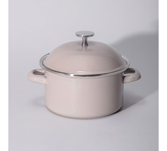 Кастрюля эмалированная Agness с эмалирвоанной крышкой серия Charm 1.8 л, 18x9,5 см 934-604