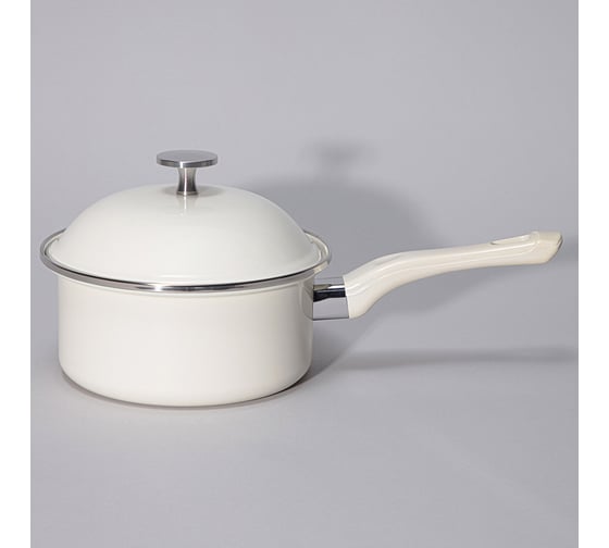 Ковш эмалированный Agness с эмалирвоанной крышкой серия Charm, 1,5 л, 18x8см 934-597