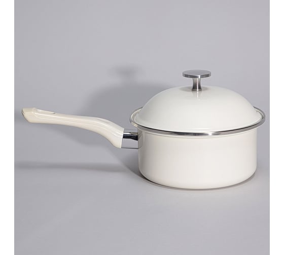 Ковш эмалированный Agness с эмалирвоанной крышкой серия Charm, 1,5 л, 18x8см 934-597