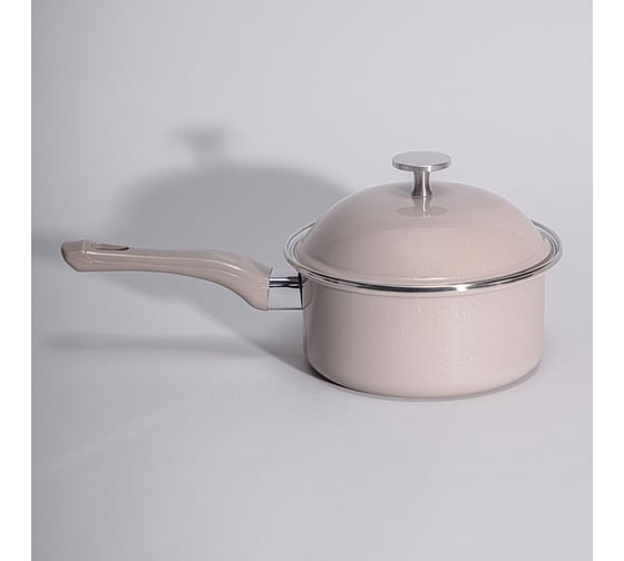 Ковш эмалированный Agness с эмалирвоанной крышкой серия Charm, 1,5 л, 18x8см 934-607