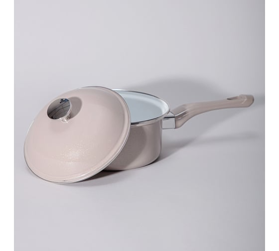 Ковш эмалированный Agness с эмалирвоанной крышкой серия Charm, 1,5 л, 18x8см 934-607