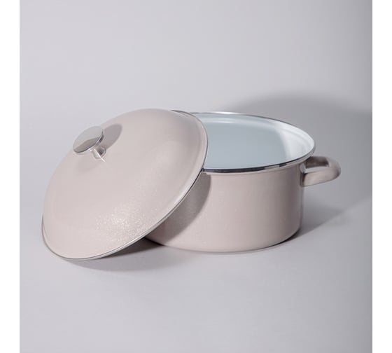 Кастрюля эмалированная Agness с эмалирвоанной крышкой серия Charm 2.6 л, 22x10 см 934-605