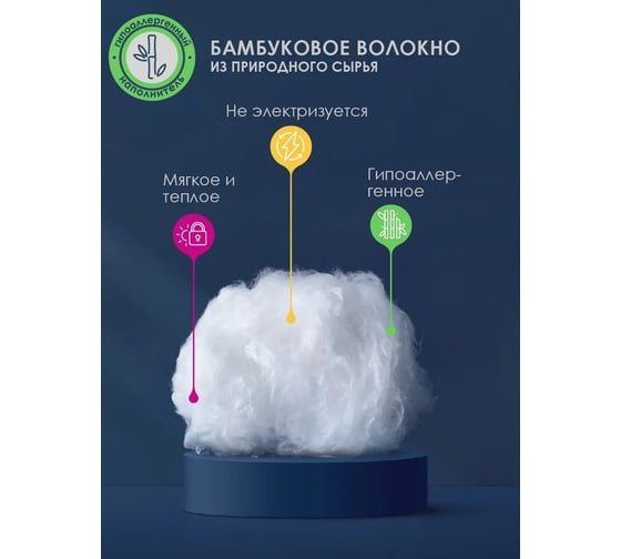 Одеяло Василиса 2,0 спальное, 172x205 см, тик, пэ, бамбук О/373