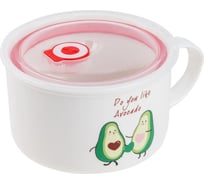 Кружка для супа PERFECTO LINEA с крышкой, с паровыпуском, 900 мл, керамическая, AVOCADO 17-901170