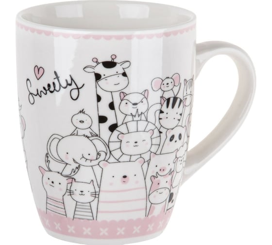 Кружка PERFECTO LINEA керамическая, 360 мл, ANIMAL FRIENDS-2, 30-063442