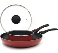 Набор из 2х предметов Jarko сковорода 26 см со стеклянной крышкой, сотейник 16 см со стеклянной крышкой OZ-004