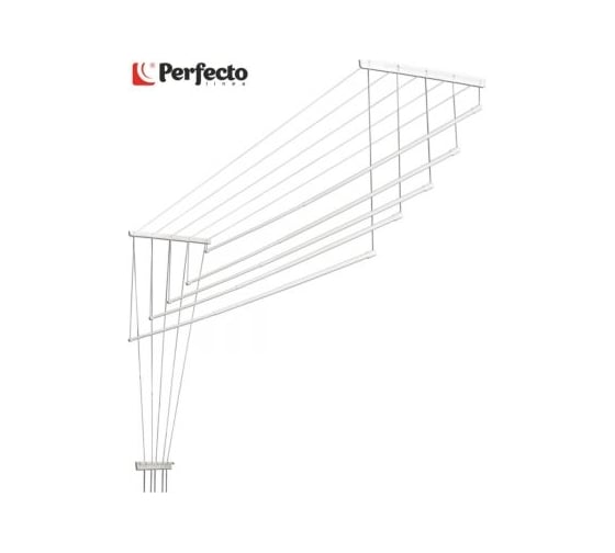 Сушилка для белья PERFECTO LINEA потолочная, алюминиевая, телескопическая 1,4-2,5 м, 5 стержней, белая 36-001425