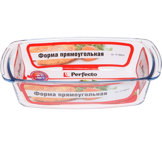 Форма PERFECTO LINEA жаропрочное стекло, 1.8 л, прямоугольная, 270x140x72 мм 12-180010 1