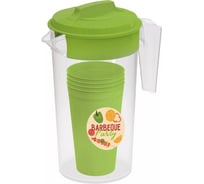 Набор Полимербыт кувшин 1.2 л, стакан 0.4 л 4 шт BBQ party 431482500