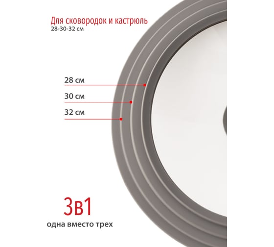 Крышка стеклянная Olivetti GLU28, grey