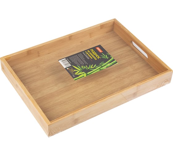 Поднос из бамбука с ручками Mallony foresta di bambu 41x30x5 см 106474