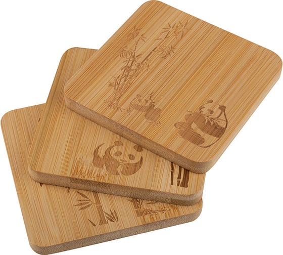 Набор из 3 подставок под горячее из бамбука Mallony foresta di bambu 10x10x0.8 см 985990