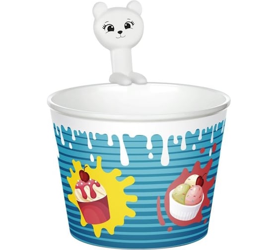 Стакан для мороженого Titiz Plastik с ложкой AP-9425