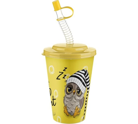 Стакан для воды Titiz Plastik с трубочкой, 400 мл, Cute AP-9127
