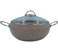 Кастрюля OMS collection 28x11,5 см, 6.6 л, с АПП, с крышкой стеклянной, коричневый, арт. 3141-28-Bn
