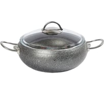 Кастрюля OMS collection 32x12 см, 9.5 л, с АПП, с крышкой стеклянной, серый, арт. 3141-32-Gr