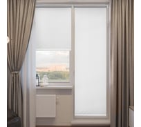 Миниролло для балконной двери Эскар blackout отражающий, белый, 52x215см 722052215