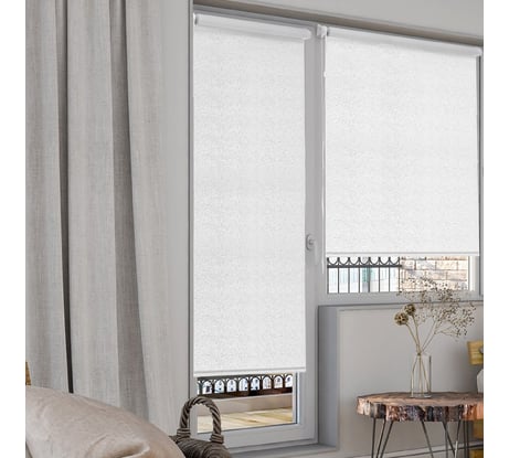 Рулонная штора Эскар для балконной двери Blackout Старк, цвет белый 62x215 см 7700062215