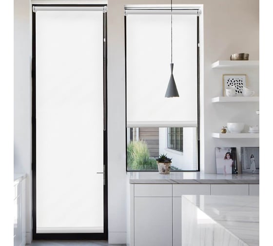 Рулонная штора Эскар для балконной двери Лайт, цвет белый 62x215 см 2915062215 1