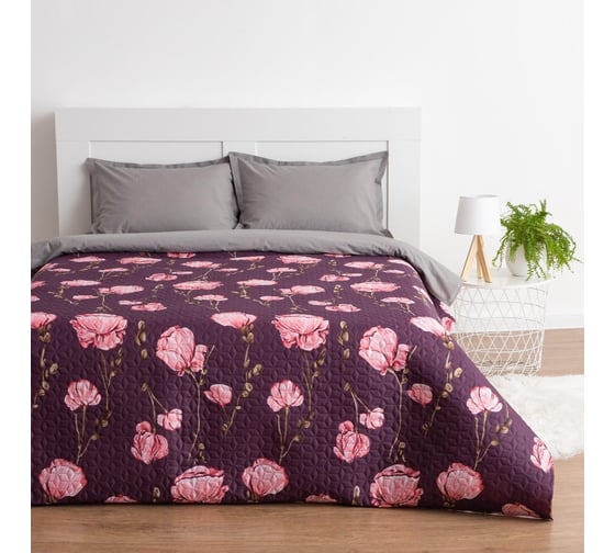 Покрывало Экономь и Я евро, Цветы, 200х210±5 см, 100% полиэстер, 190 гр/м2 5457588 1