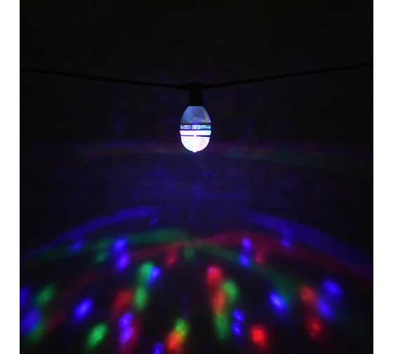 Лампа VEGAS "Диско", 3 разноцветных LED лампы, цоколь Е27, 220v 56099