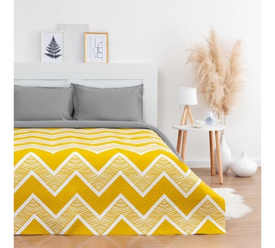 Покрывало LoveLife 1.5-спальное, Зигзаги, желтый, 150х210±5 см, микрофайбер, 100% п/э 6780551 1