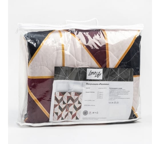 Покрывало LoveLife 1.5-спальное, Роскошь, 150х210±5 см, новосатин, 80 г/м2 7343881