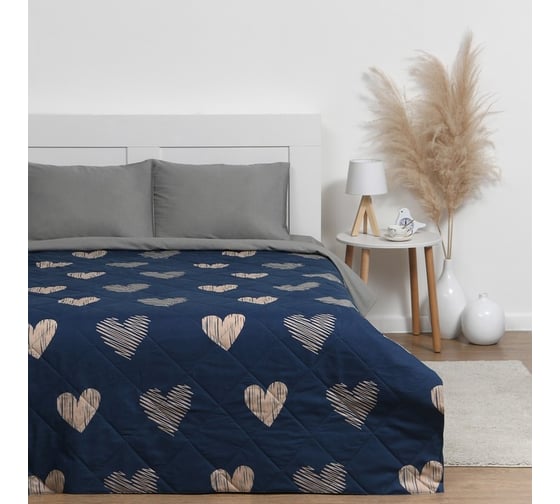 Покрывало LoveLife 1.5 спальное Golden hearts 150х210±5 см, микрофайбер, 100% полиэстер 9544364 1