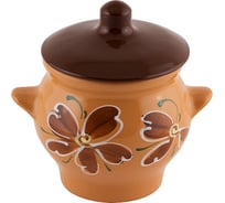 Горшок для жаркого Борисовская керамика 0,65 л, Цветы 006692
