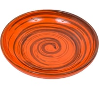 Блюдце Борисовская керамика 10 см, малое, оранжевый, полоска 101582