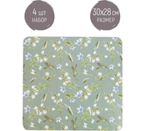 Набор салфеток сервировочных, плейсматов Nouvelle 4 шт., "Floristry", 30x28 см 4430547-Н4