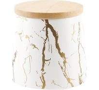 Банка для сыпучих продуктов Nouvelle с бамбуковой крышкой Белый мрамор, 520 мл 0880058