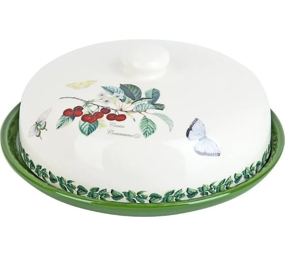 Блюдо Dolomite с крышкой Fruit Garden 23,5x23,5x9,5 см, d 24 см, подарочная упаковка L2521158 1