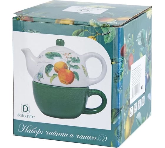 Чайный набор Dolomite чайник и чашка на 1 персону Fruit Garden, 500 мл L2521162
