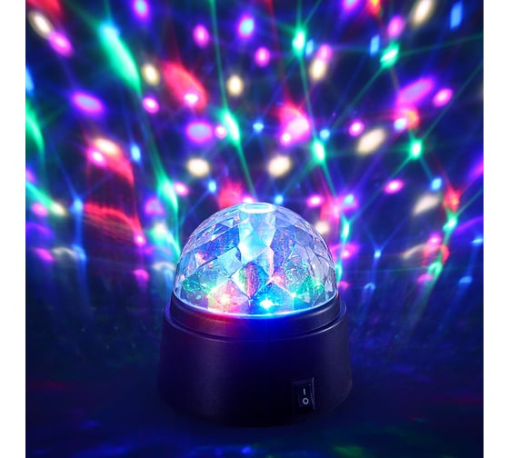 Шар VEGAS "Диско", 6 разноцветных LED ламп, 9*9 см, 3*АА 56145