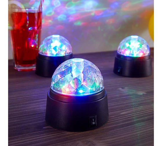 Шар VEGAS "Диско", 6 разноцветных LED ламп, 9*9 см, 3*АА 56145