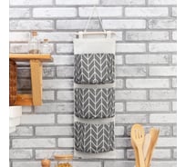 Кармашек текстильный Доляна Елочка 3 отделения 57x19 см 6480914