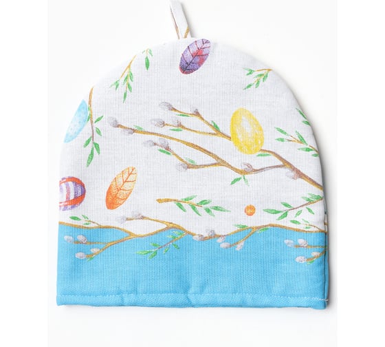 Грелка на чайник Доляна Happy Easter 28x28 см 100% хлопок 164 г/м2 4682781 1