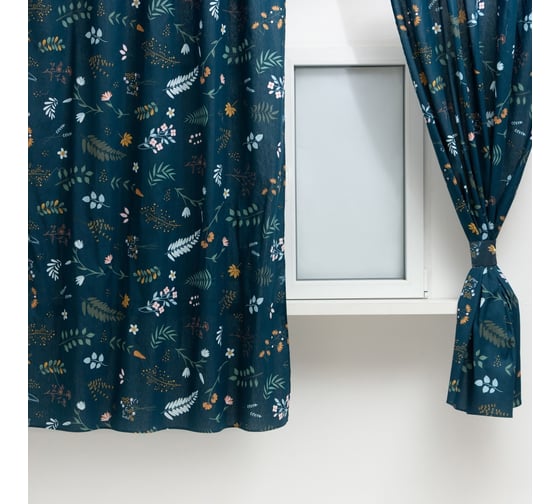 Шторы для кухни Доляна Twilight forest 146x180 см - 2 шт подхваты - 2 шт 100% хлопок 164 г/м2 9322523