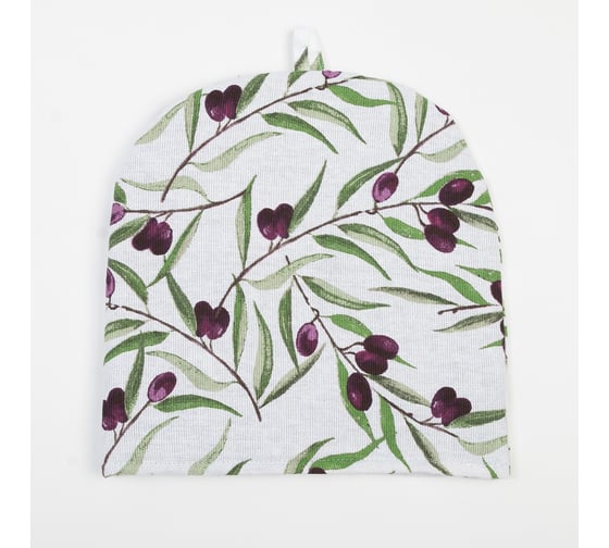 Грелка на чайник Доляна Olives 28x28 см 100% хлопок рогожка 164 г/м2 9215882