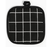Прихватка Доляна Клетка цвет черный 17x17 см 100% полиэстер 9376971