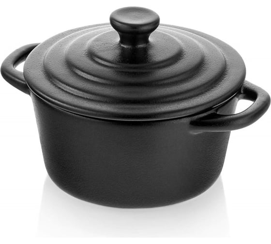 Горшочек для запекания Walmer с крышкой IRON-BLACK 250 мл W37001055