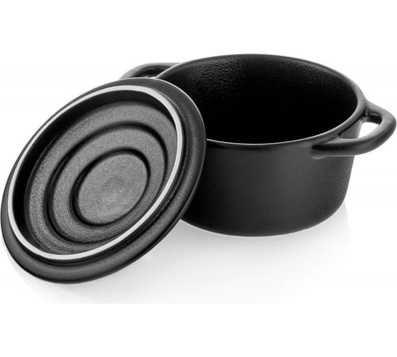 Горшочек для запекания Walmer с крышкой IRON-BLACK 250 мл W37001055