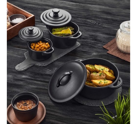 Форма для запекания Walmer с крышкой IRON-BLACK 800 мл W37001053