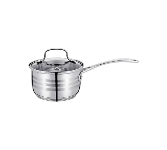 Ковш Regent Inox со стеклянной крышкой 1.2 л 14x8 см нержавеющая сталь стекло Linea CINTURA 93-CIN-01 1